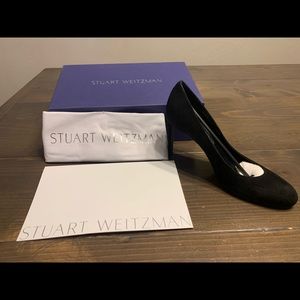 Brand New Stuart Weitzman black suede pumps